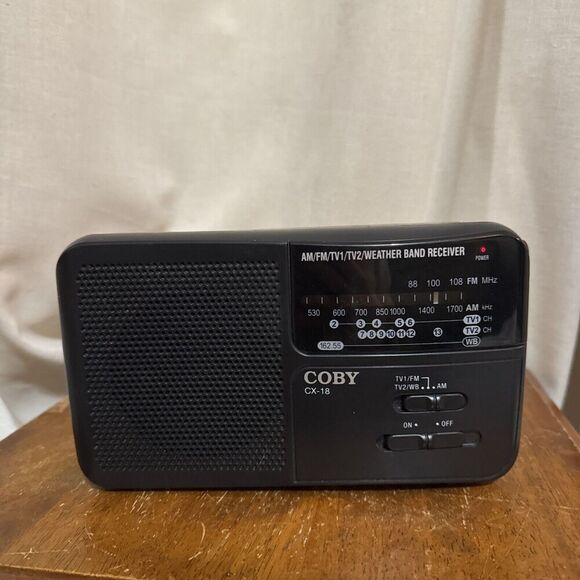 Vintage Y2K 90s Coby CX-18 Portable AM/FM TV/Weather Band Radio Tested Works - Picture 9 of 9